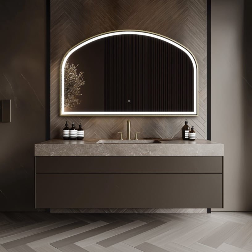 Lomax Light Overmantle Arch Mirror